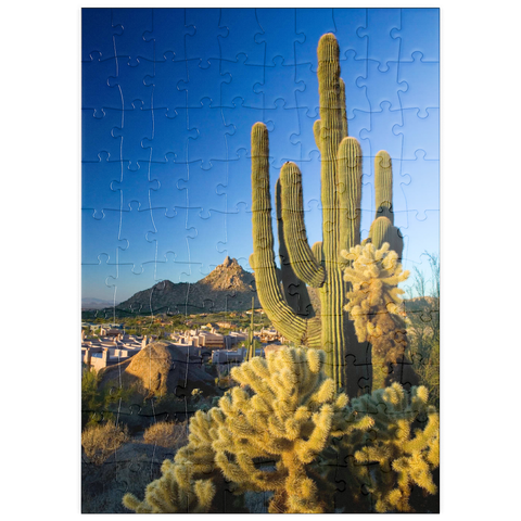 puzzleplate Four Seasons Hotelanlage mit Pinnacle Peak, Scottsdale, Arizona, USA 100 Puzzle
