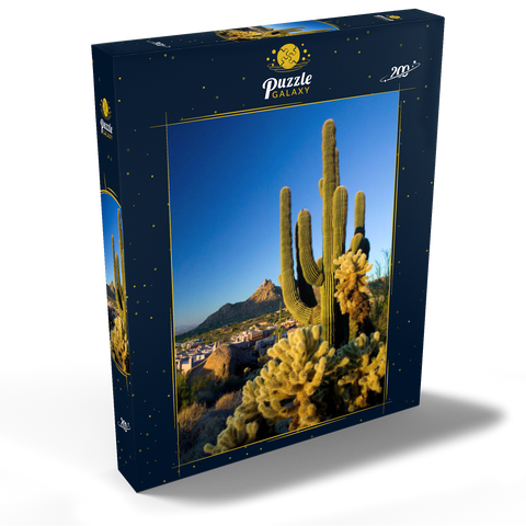 Four Seasons Hotelanlage mit Pinnacle Peak, Scottsdale, Arizona, USA 200 Puzzle Schachtel Ansicht2