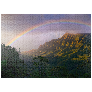 puzzleplate Regenbogen über der Na Pali Küste, Insel Kauai, Hawaii, USA 1000 Puzzle