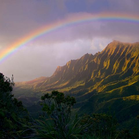 Regenbogen über der Na Pali Küste, Insel Kauai, Hawaii, USA 1000 Puzzle 3D Modell