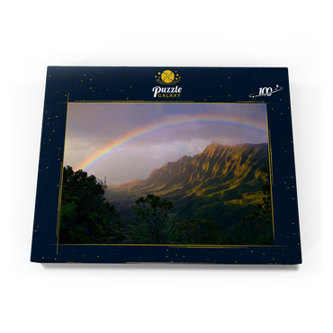 Regenbogen über der Na Pali Küste, Insel Kauai, Hawaii, USA 100 Puzzle Schachtel Ansicht3