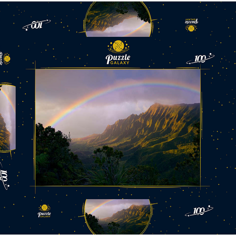 Regenbogen über der Na Pali Küste, Insel Kauai, Hawaii, USA 100 Puzzle Schachtel 3D Modell
