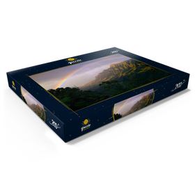 Darstellung des Puzzle Motivs Regenbogen über der Na Pali Küste, Insel Kauai, Hawaii, USA - Puzzleteile: 200