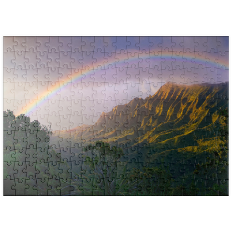 puzzleplate Regenbogen über der Na Pali Küste, Insel Kauai, Hawaii, USA 200 Puzzle