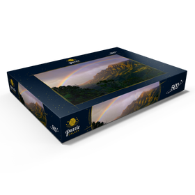 Darstellung des Puzzle Motivs Regenbogen über der Na Pali Küste, Insel Kauai, Hawaii, USA - Puzzleteile: 500