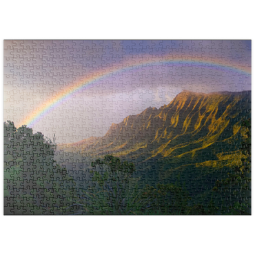 puzzleplate Regenbogen über der Na Pali Küste, Insel Kauai, Hawaii, USA 500 Puzzle