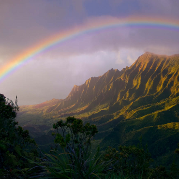 Regenbogen über der Na Pali Küste, Insel Kauai, Hawaii, USA 500 Puzzle 3D Modell