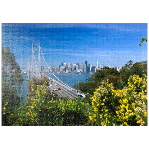 puzzleplate Bay Bridge mit Skyline, San Francisco, Kalifornien, USA 1000 Puzzle