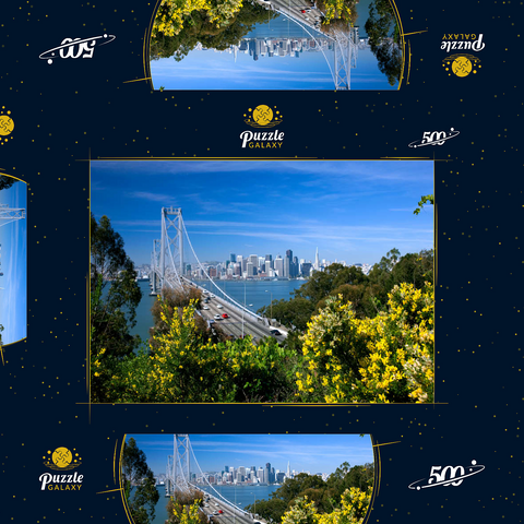 Bay Bridge mit Skyline, San Francisco, Kalifornien, USA 500 Puzzle Schachtel 3D Modell