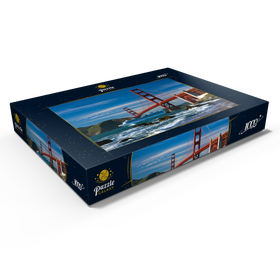Alternative Darstellung des Puzzle-Motivs Kreuzfahrtschiff unter der Golden Gate Bridge, San Francisco, Kalifornien, USA – Puzzleteile: 1000