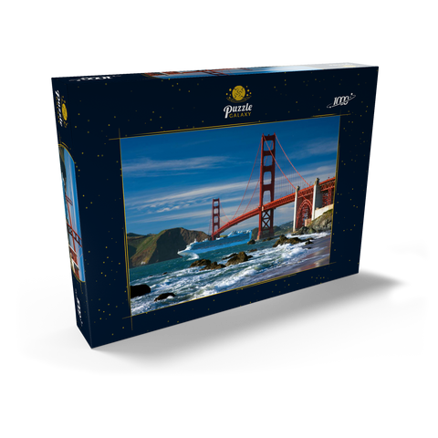 San Francisco Bay mit Kreuzfahrtschiff und Golden Gate Bridge, San Francisco, Kalifornien, USA 1000 Puzzle Schachtel Ansicht2
