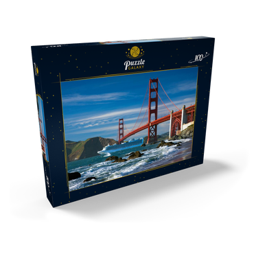 San Francisco Bay mit Kreuzfahrtschiff und Golden Gate Bridge, San Francisco, Kalifornien, USA 100 Puzzle Schachtel Ansicht2