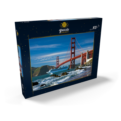 San Francisco Bay mit Kreuzfahrtschiff und Golden Gate Bridge, San Francisco, Kalifornien, USA 100 Puzzle Schachtel Ansicht2