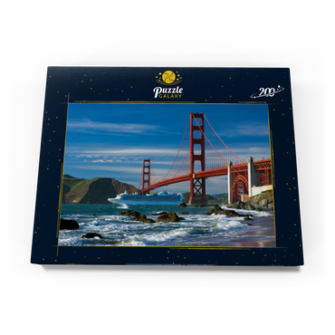 San Francisco Bay mit Kreuzfahrtschiff und Golden Gate Bridge, San Francisco, Kalifornien, USA 200 Puzzle Schachtel Ansicht3