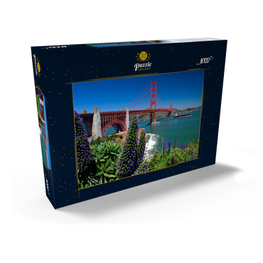 San Francisco Bay mit Golden Gate Bridge und Fort Point National Historic Site, San Francisco, Kalifornien, USA 1000 Puzzle Schachtel Ansicht2