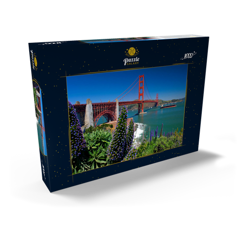 San Francisco Bay mit Golden Gate Bridge und Fort Point National Historic Site, San Francisco, Kalifornien, USA 1000 Puzzle Schachtel Ansicht2