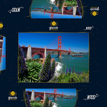 San Francisco Bay mit Golden Gate Bridge und Fort Point National Historic Site, San Francisco, Kalifornien, USA 1000 Puzzle Schachtel 3D Modell