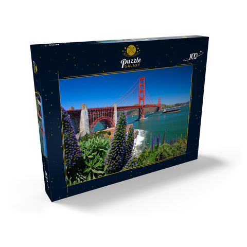 San Francisco Bay mit Golden Gate Bridge und Fort Point National Historic Site, San Francisco, Kalifornien, USA 100 Puzzle Schachtel Ansicht2