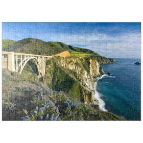 Darstellung des Puzzle Motivs Küste am Highway One bei Big-Sur, Kalifornien, USA - Puzzleteile: 200