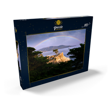 Regenbogen über der Monterey-Zypresse (Lone Cypress) an der Pazifikküste bei 100 Puzzle Schachtel Ansicht2