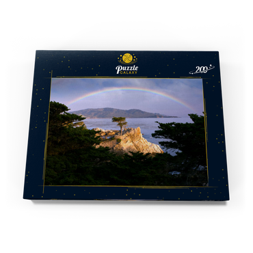 Regenbogen über der Monterey-Zypresse (Lone Cypress) an der Pazifikküste bei 200 Puzzle Schachtel Ansicht3