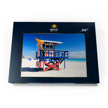 Rettungsschwimmer Station in South Beach in Miami Beach, Florida, USA 1000 Puzzle Schachtel Ansicht3