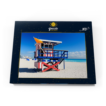 Rettungsschwimmer Station in South Beach in Miami Beach, Florida, USA 100 Puzzle Schachtel Ansicht3