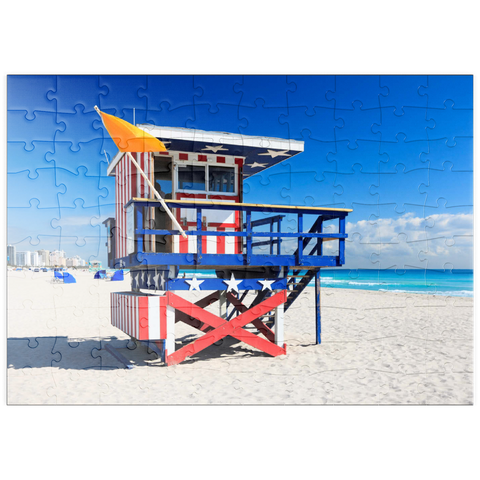 puzzleplate Rettungsschwimmer Station in South Beach in Miami Beach, Florida, USA 100 Puzzle