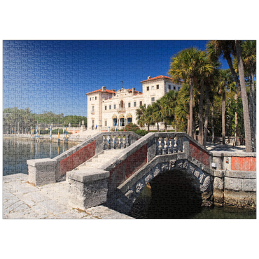 puzzleplate Gartenanlage der Villa Vizcaya in Coconut Grove Miami, Florida, USA 1000 Puzzle