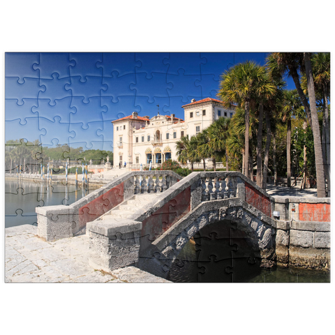 puzzleplate Gartenanlage der Villa Vizcaya in Coconut Grove Miami, Florida, USA 100 Puzzle