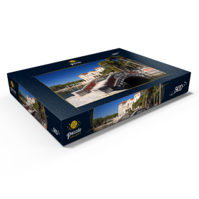 Darstellung des Puzzle Motivs Blick durch ihre Gartenanlage auf die Villa Vizcaya in Coconut Grove Miami, Florida - Puzzleteile: 500