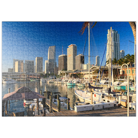 Darstellung des Puzzle-Motivs Yachthafen am Bayside Marketplace in Downtown Miami, Florida, USA – Puzzleteile: 500