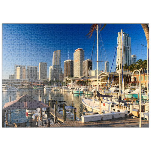 puzzleplate Yachthafen am Bayside Marketplace in Downtown Miami, Florida, USA 500 Puzzle