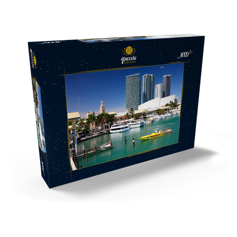 Yachthafen am Bayside Marketplace in Downtown Miami, Florida, USA 1000 Puzzle Schachtel Ansicht2