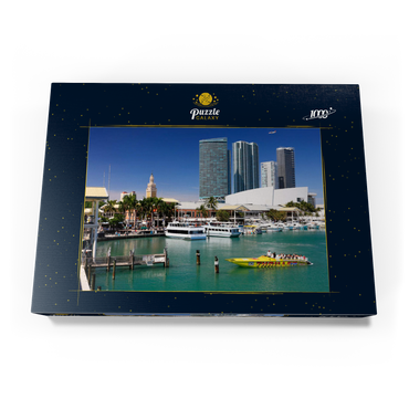 Yachthafen am Bayside Marketplace in Downtown Miami, Florida, USA 1000 Puzzle Schachtel Ansicht3