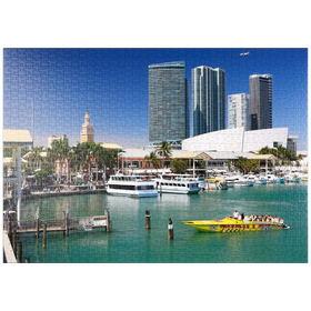 Darstellung des Puzzle-Motivs Yachthafen in Downtown Miami, Florida, USA – Puzzleteile: 1000