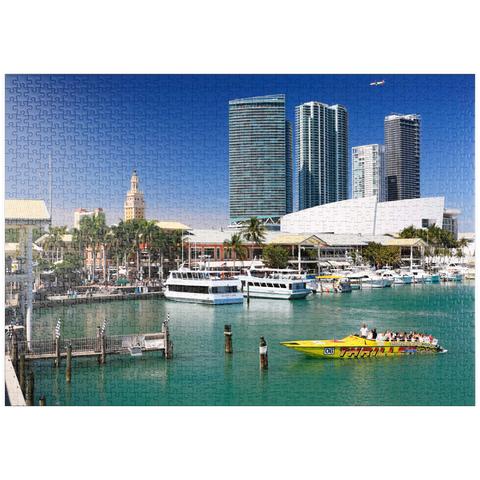 puzzleplate Yachthafen am Bayside Marketplace in Downtown Miami, Florida, USA 1000 Puzzle