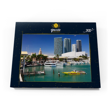 Yachthafen am Bayside Marketplace in Downtown Miami, Florida, USA 200 Puzzle Schachtel Ansicht3