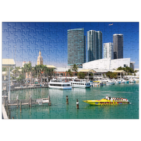 Darstellung des Puzzle-Motivs Yachthafen in Downtown Miami, Florida, USA – Puzzleteile: 200