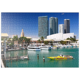 Darstellung des Puzzle-Motivs Yachthafen in Downtown Miami, Florida, USA – Puzzleteile: 500