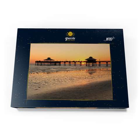 Sonnenuntergang am Pier in Fort Myers Beach an der Golfküste, Florida, USA 1000 Puzzle Schachtel Ansicht3