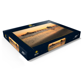 Darstellung des Puzzle Motivs Sonnenuntergang am Pier in Fort Myers Beach an der Golfküste, Florida, USA - Puzzleteile: 100