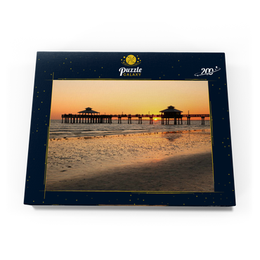 Sonnenuntergang am Pier in Fort Myers Beach an der Golfküste, Florida, USA 200 Puzzle Schachtel Ansicht3