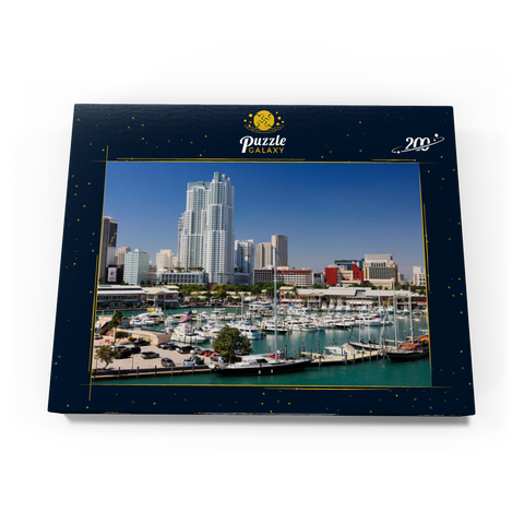 Yachthafen am Bayside Marketplace in Downtown Miami, Florida, USA 200 Puzzle Schachtel Ansicht3