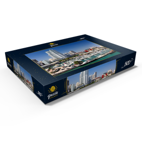 Alternative Darstellung des Puzzle-Motivs Yachthafen am Bayside Marketplace an einem sonnigen Tag, Miami, Florida, USA – Puzzleteile: 500