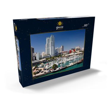 Yachthafen am Bayside Marketplace in Downtown Miami, Florida, USA 500 Puzzle Schachtel Ansicht2