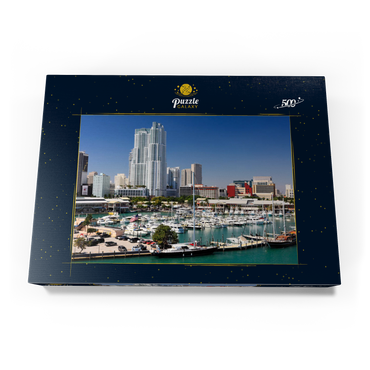 Yachthafen am Bayside Marketplace in Downtown Miami, Florida, USA 500 Puzzle Schachtel Ansicht3