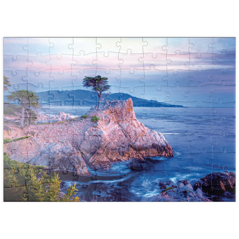 puzzleplate Lonely Cypress, Monterey Zypresse an der Pazifikküste bei Carmel 100 Puzzle