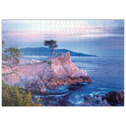 puzzleplate Lonely Cypress, Monterey Zypresse an der Pazifikküste bei Carmel 500 Puzzle