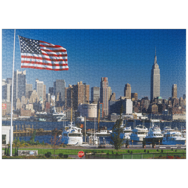 puzzleplate Blick über den Hudson nach Manhattan, New York City, New York, USA 1000 Puzzle